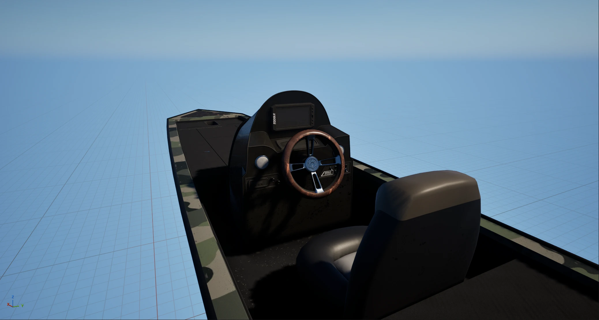 Boat prop presentation render, view one