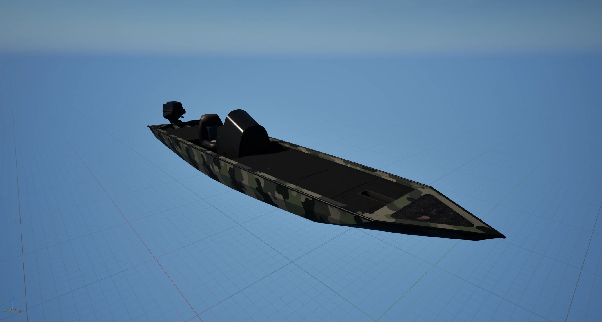 Boat prop presentation render, view two