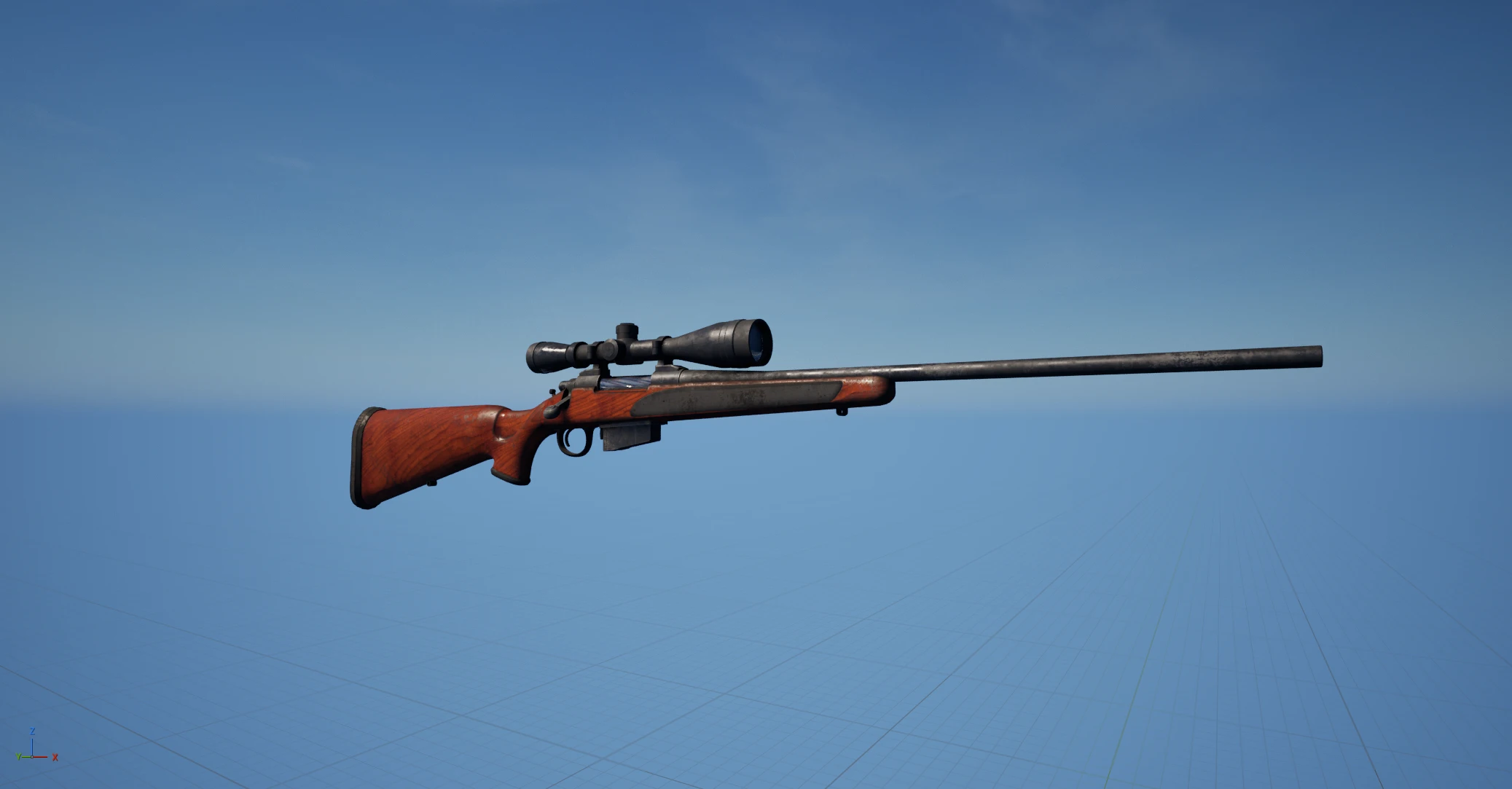 Gun prop presentation render, view one
