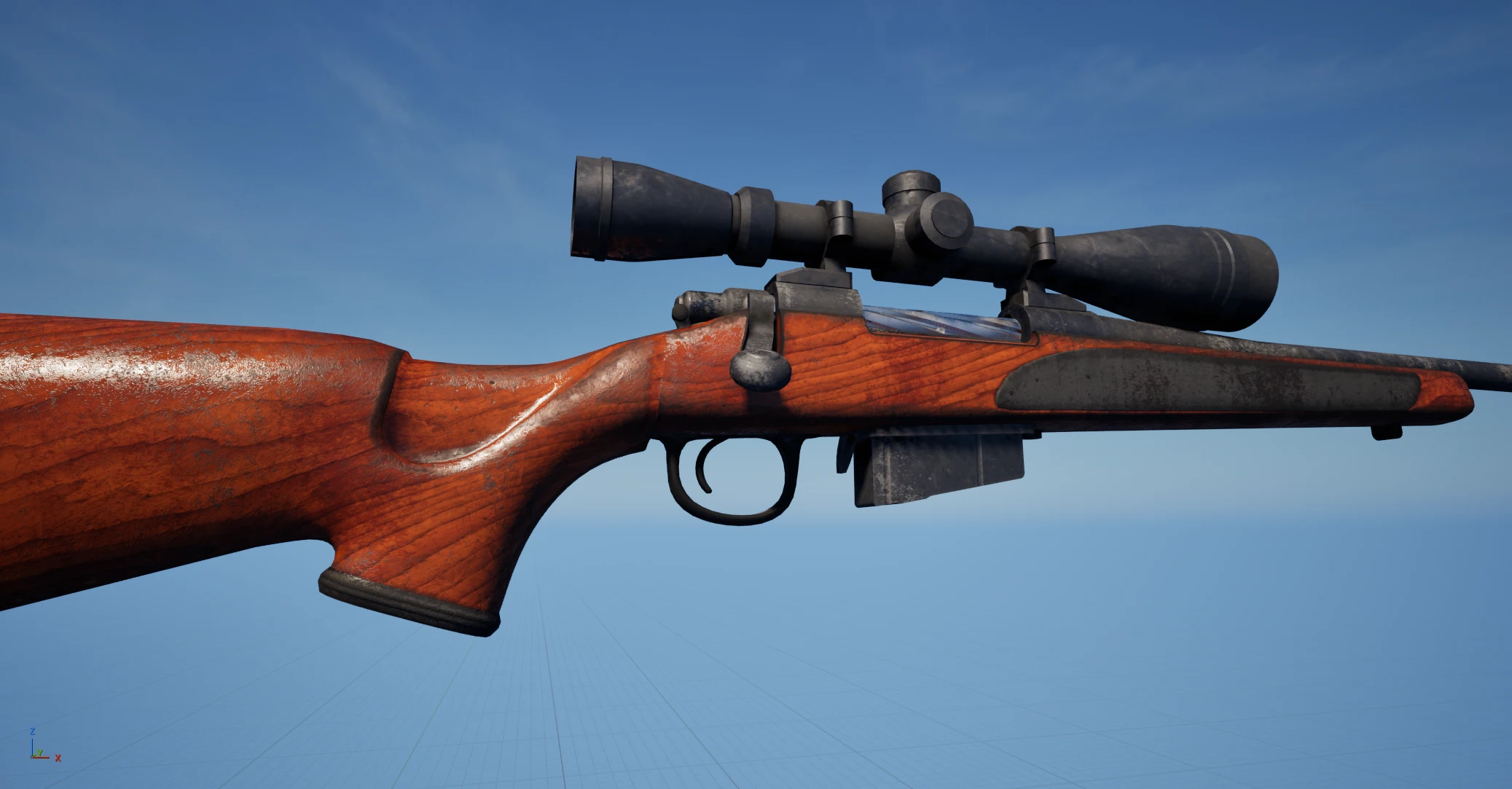 Gun prop presentation render, view two